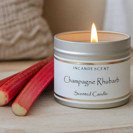 CHAMPAGNE RHUBARB candle tin 200g