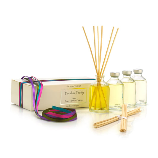 FRESH & FRUITY mini diffuser gift set.  4 x 50ml