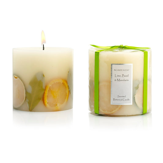 LIME, BASIL & MANDARIN 100mm botanical candle