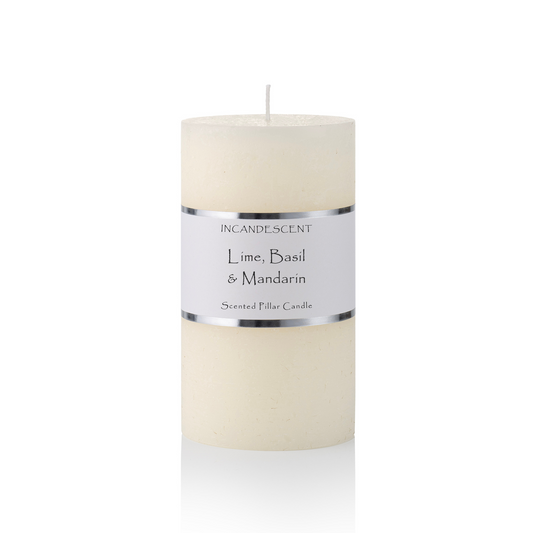 LIME BASIL & MANDARIN rustic scented pillar candle 685g