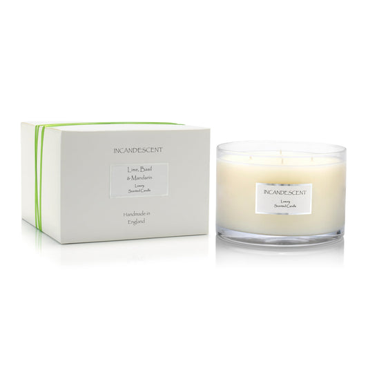 LIME, BASIL & MANDARIN large 4 wick candle 1000g